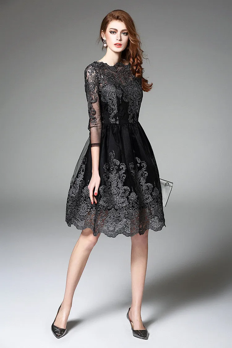 3/4 Sleeve Lace Dress