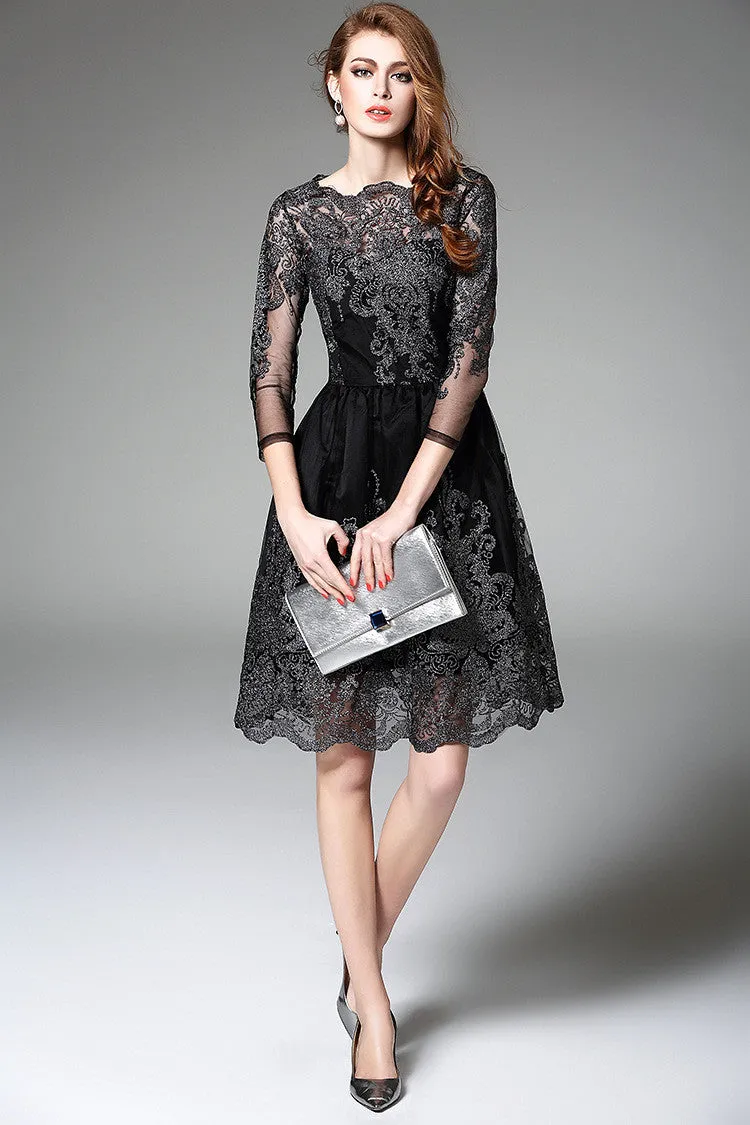 3/4 Sleeve Lace Dress