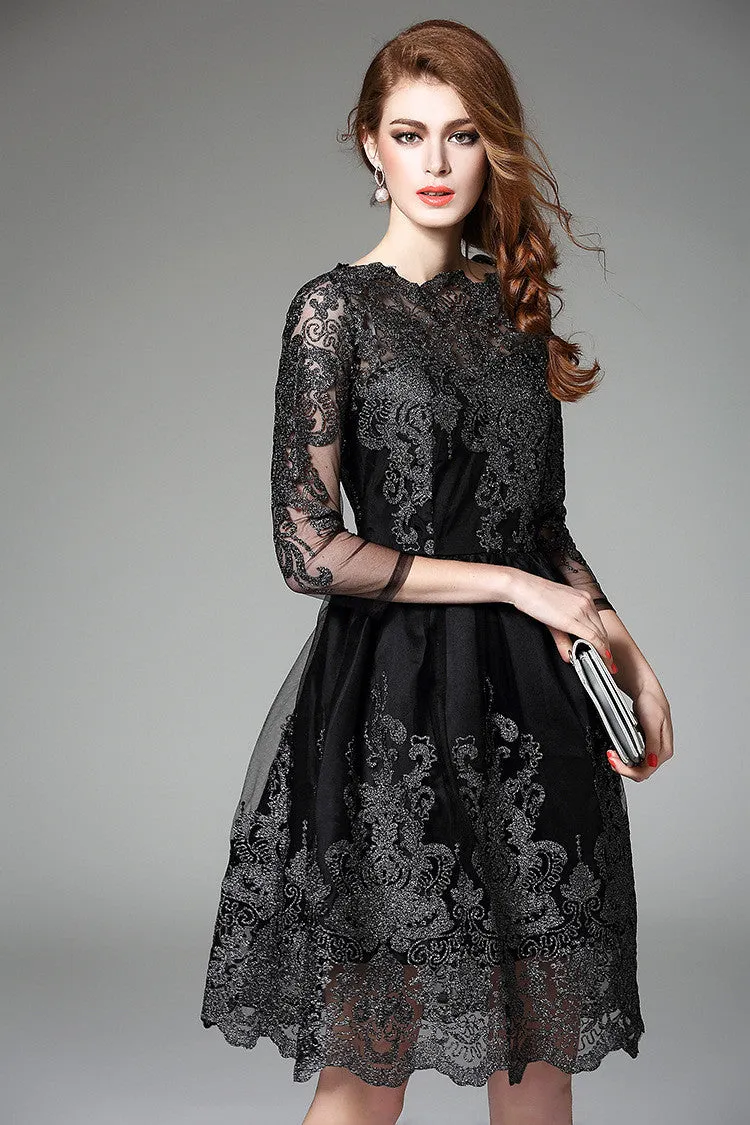 3/4 Sleeve Lace Dress