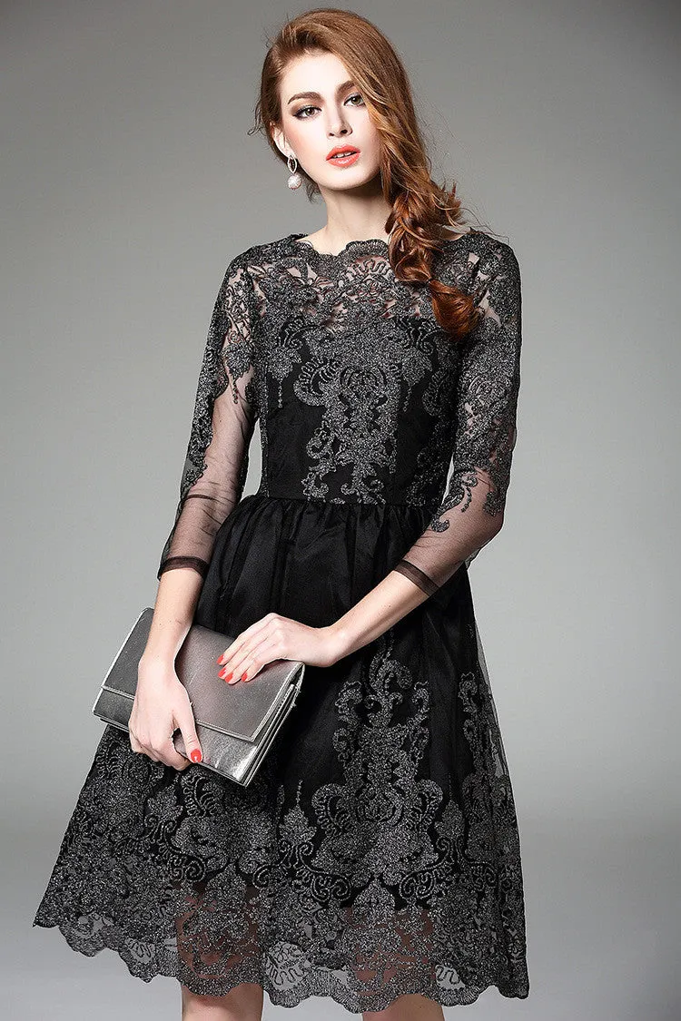3/4 Sleeve Lace Dress