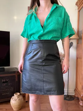 90s Leather Pencil Skirt - 27.5