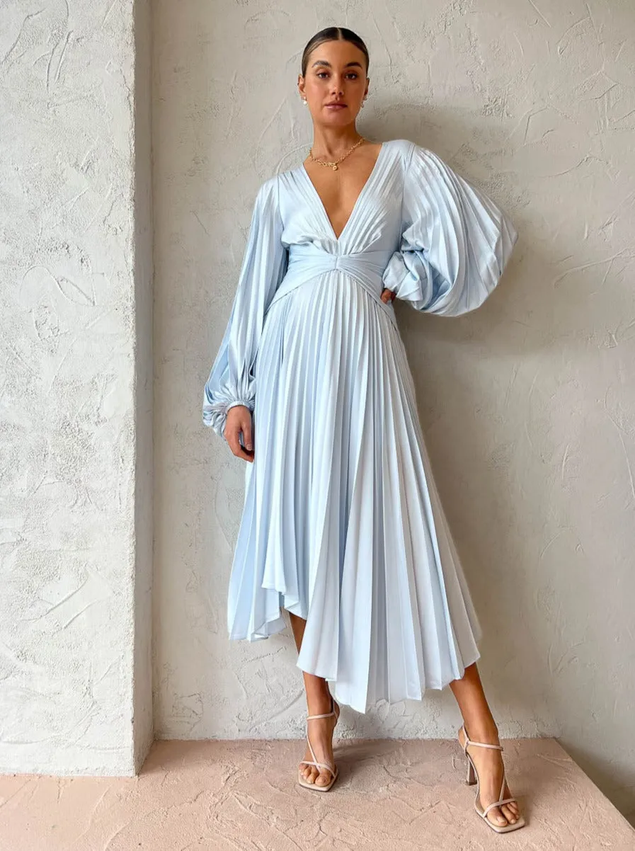 Acler Palms Dress in Sky Blue