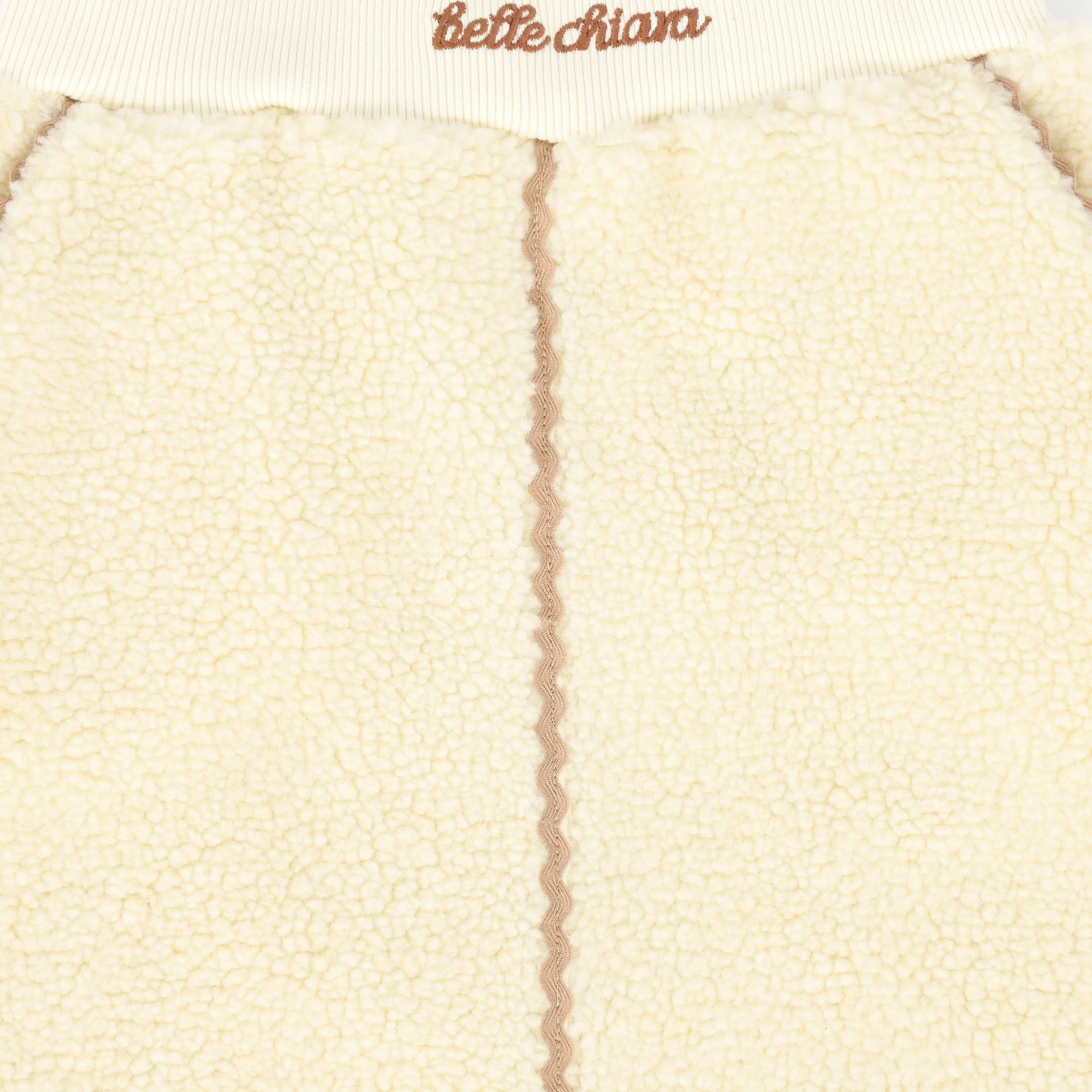 BELLE CHIARA ECRU SHERPA TRIM SKIRT [Final Sale]