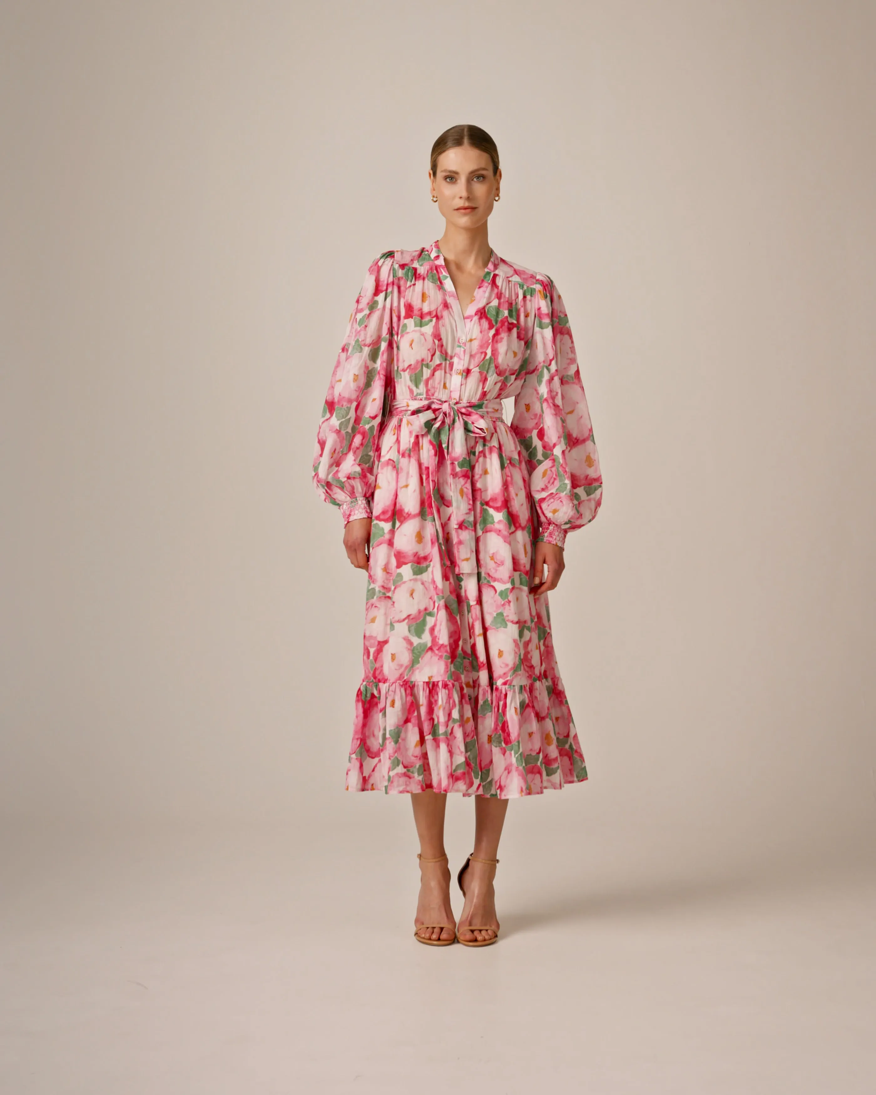Bohemian Midi Dress - Peonies