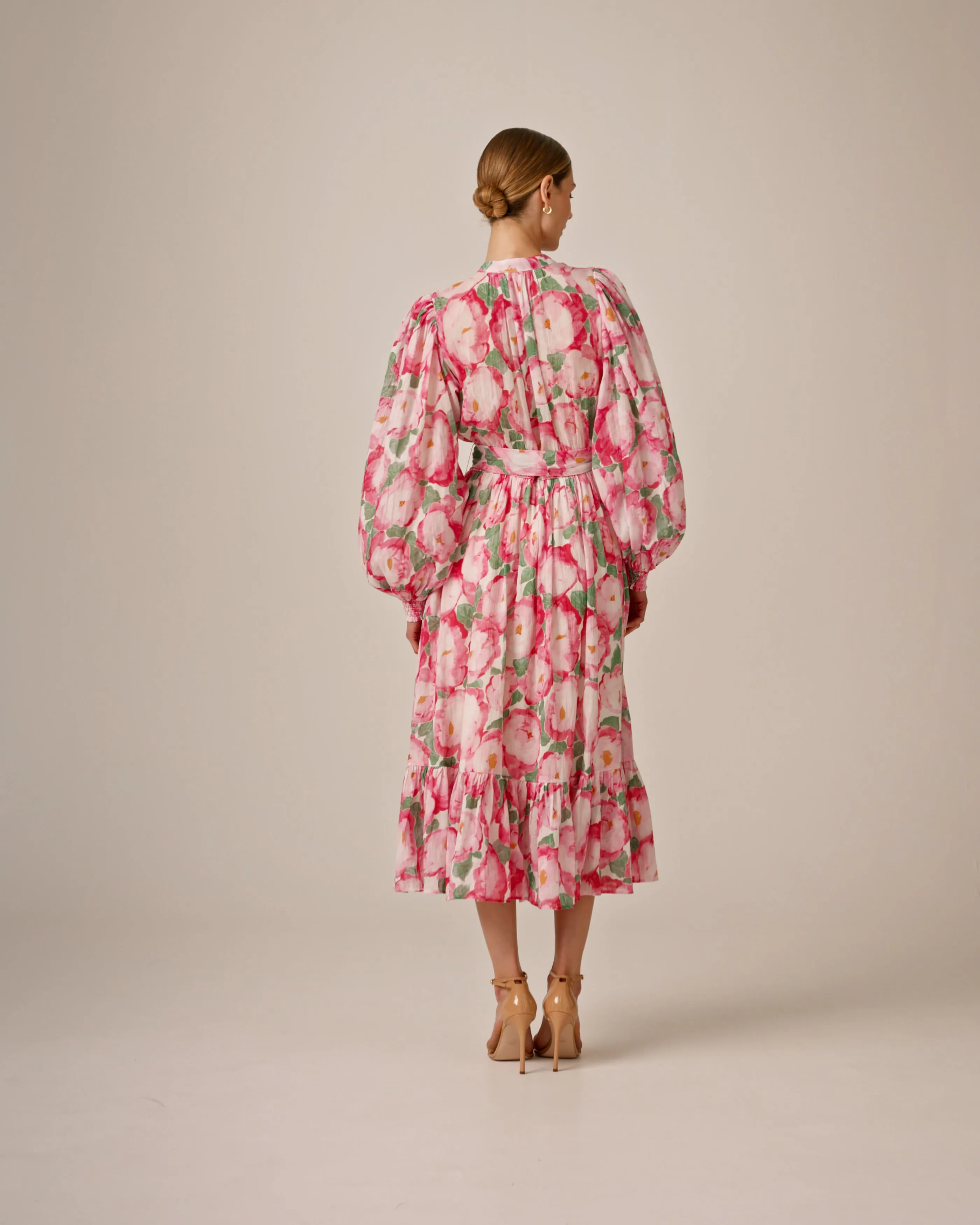 Bohemian Midi Dress - Peonies