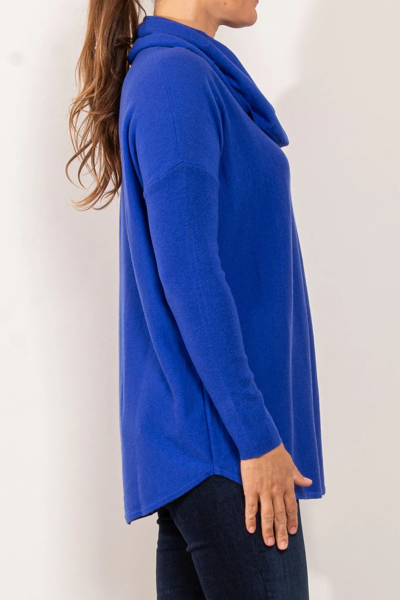 Bridge & Lord Curved Hem Cowl Neck Jumper