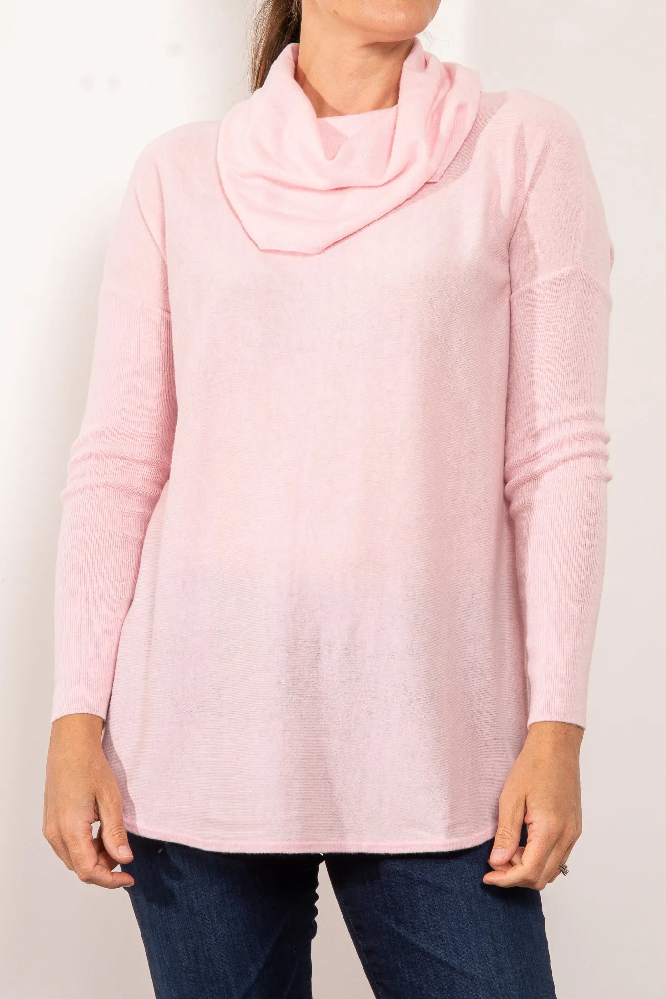Bridge & Lord Curved Hem Cowl Neck Jumper