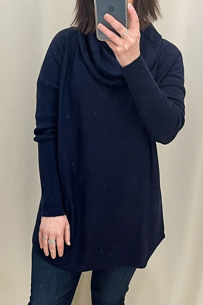 Bridge & Lord Curved Hem Cowl Neck Jumper