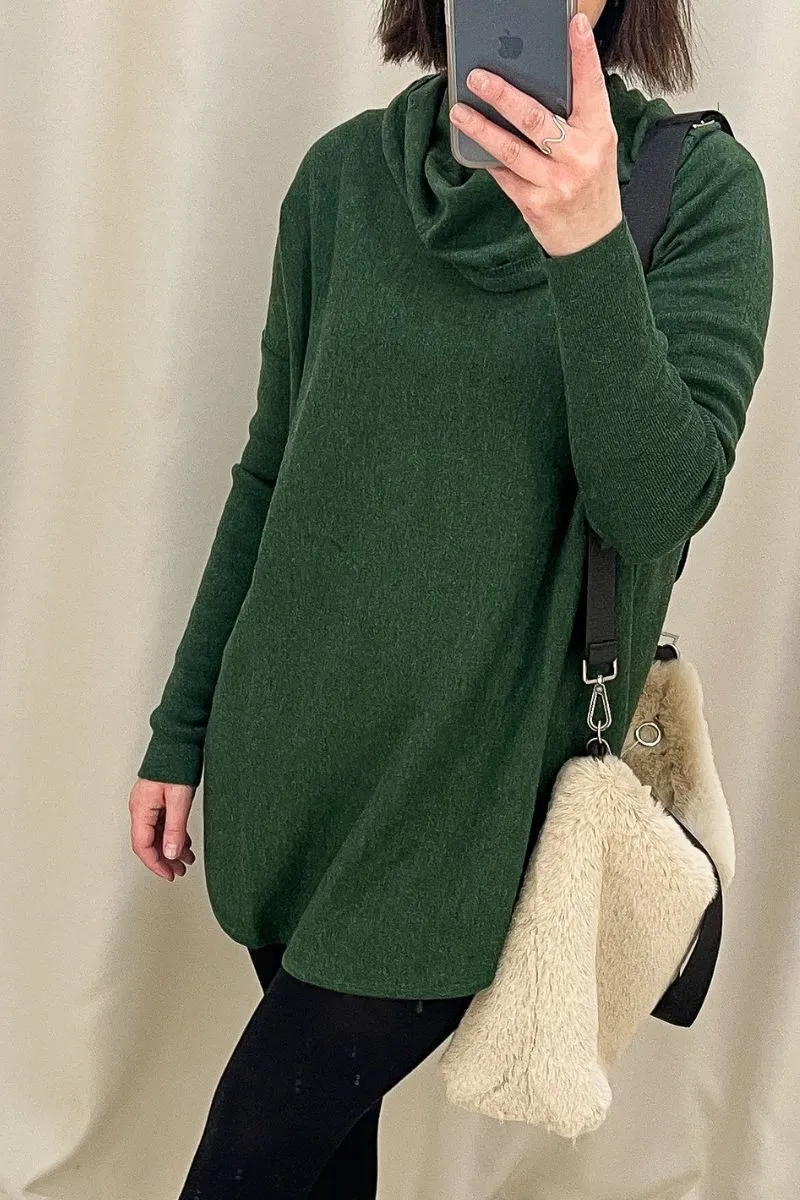 Bridge & Lord Curved Hem Cowl Neck Jumper