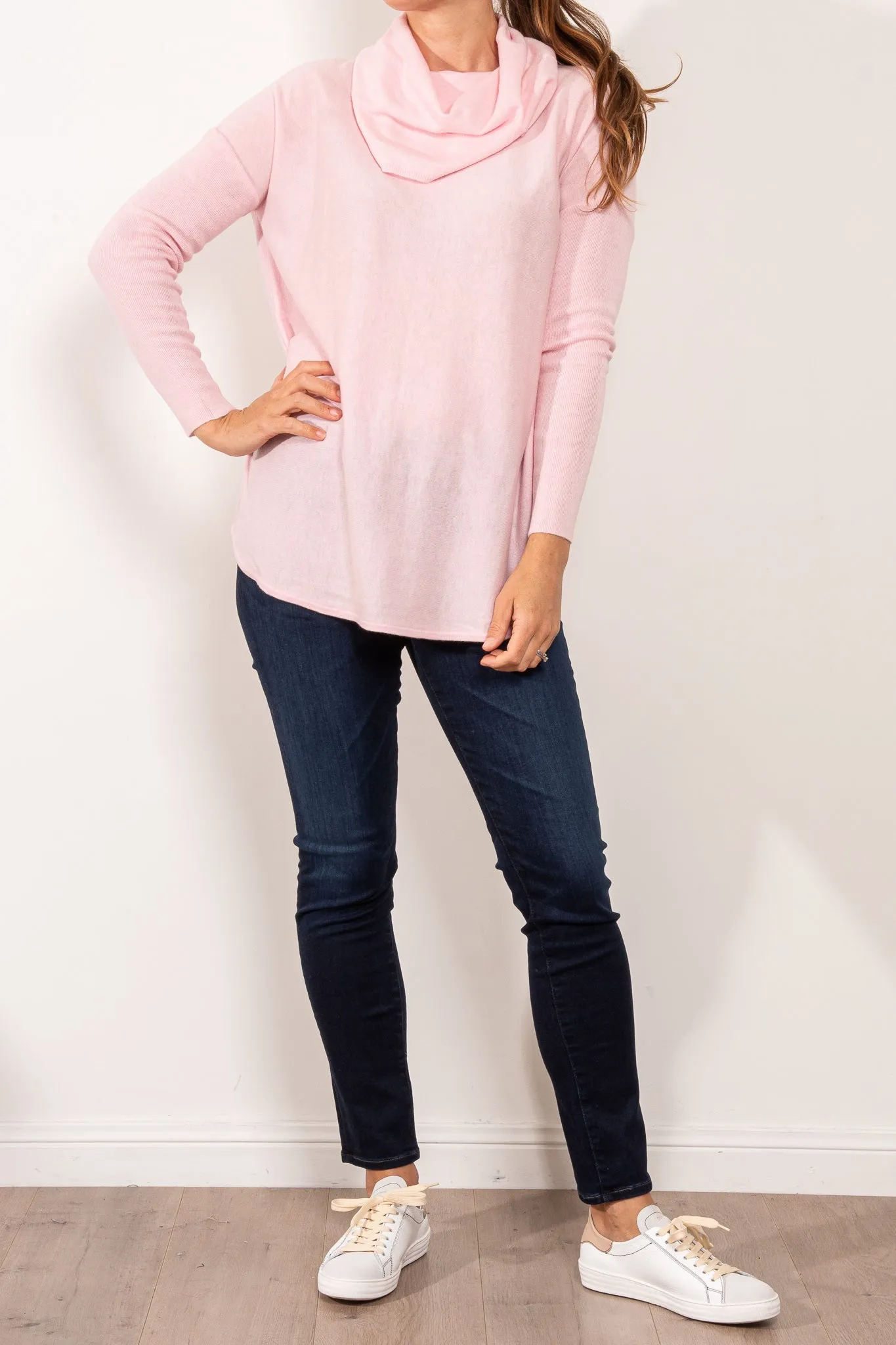 Bridge & Lord Curved Hem Cowl Neck Jumper