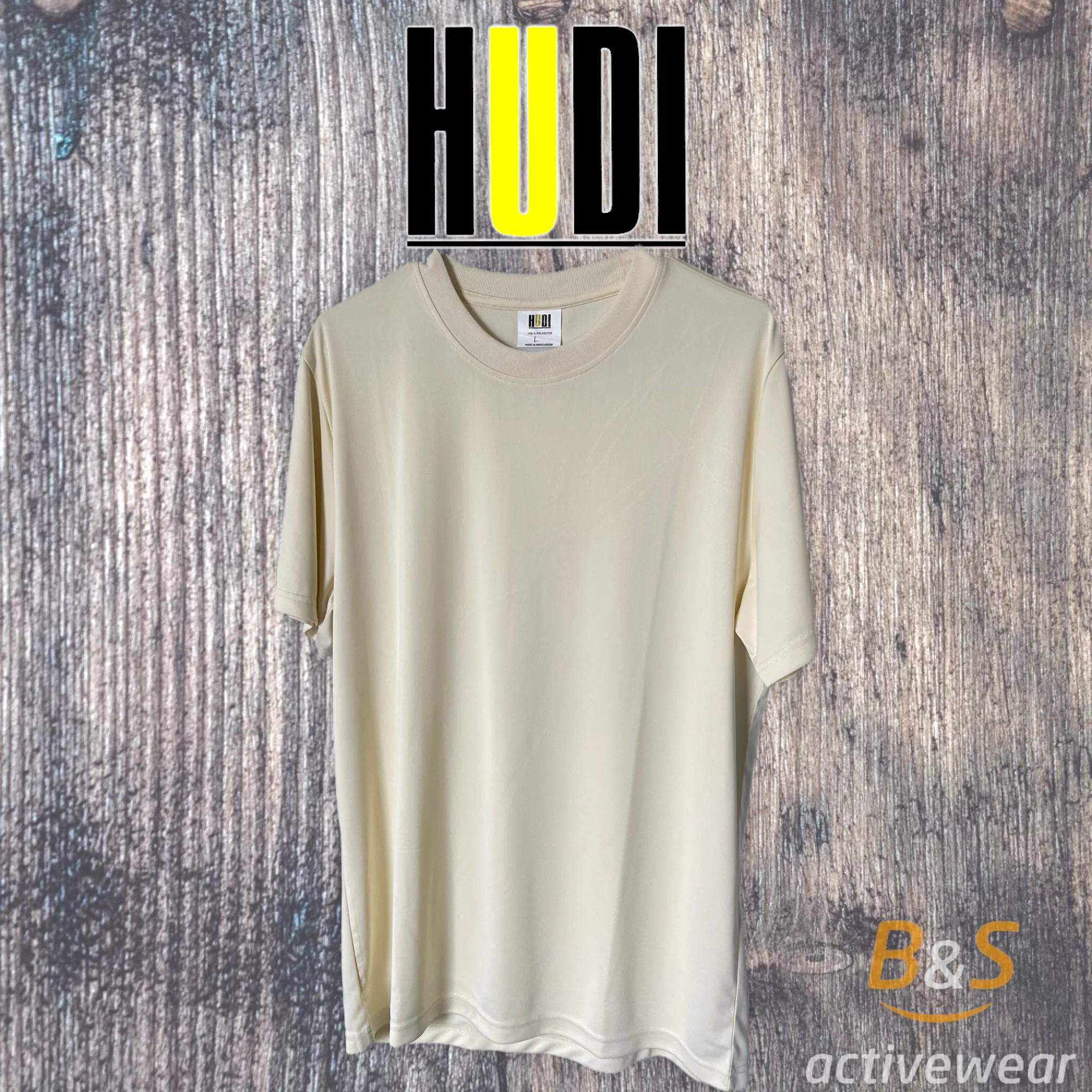 BSI 105 Cloud Cream - Men's Short Sleeve Crew Neck 100% Polyester Moisture Wicking Performance T-Shirt