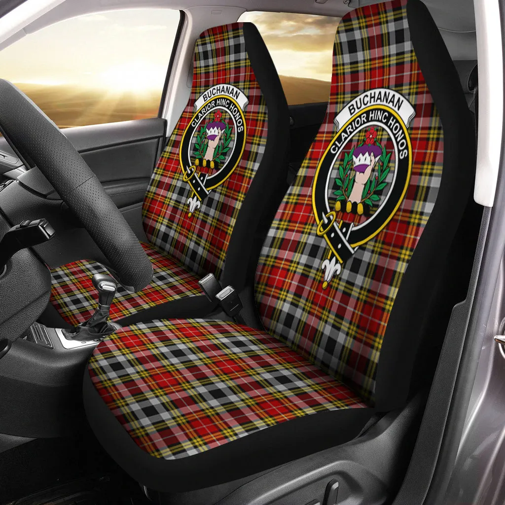 Buchanan Old Dress Tartan Car Seat Cover with Family Crest