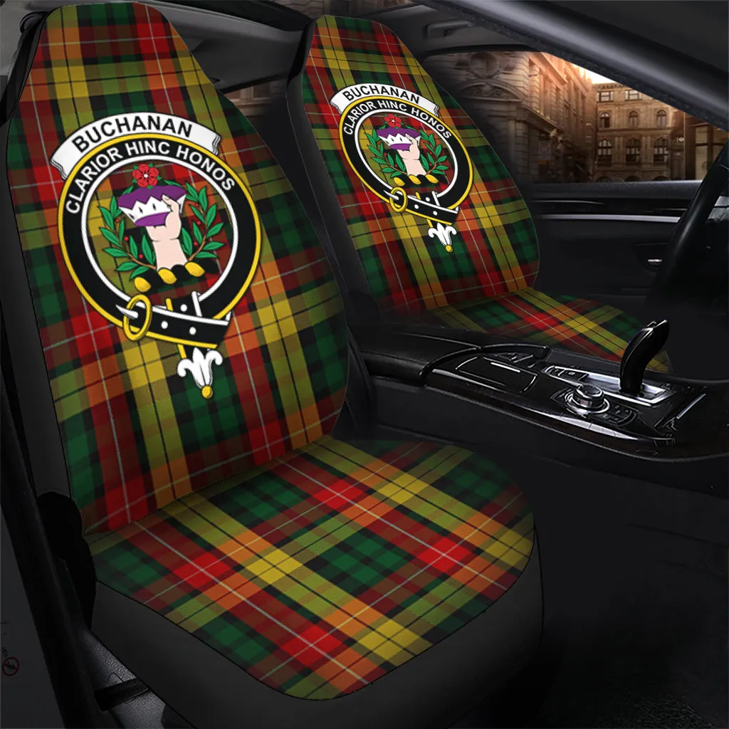 Buchanan Tartan Car Seat Cover with Family Crest