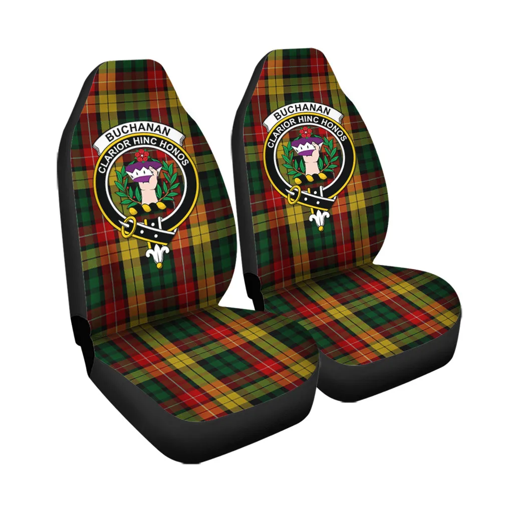 Buchanan Tartan Car Seat Cover with Family Crest