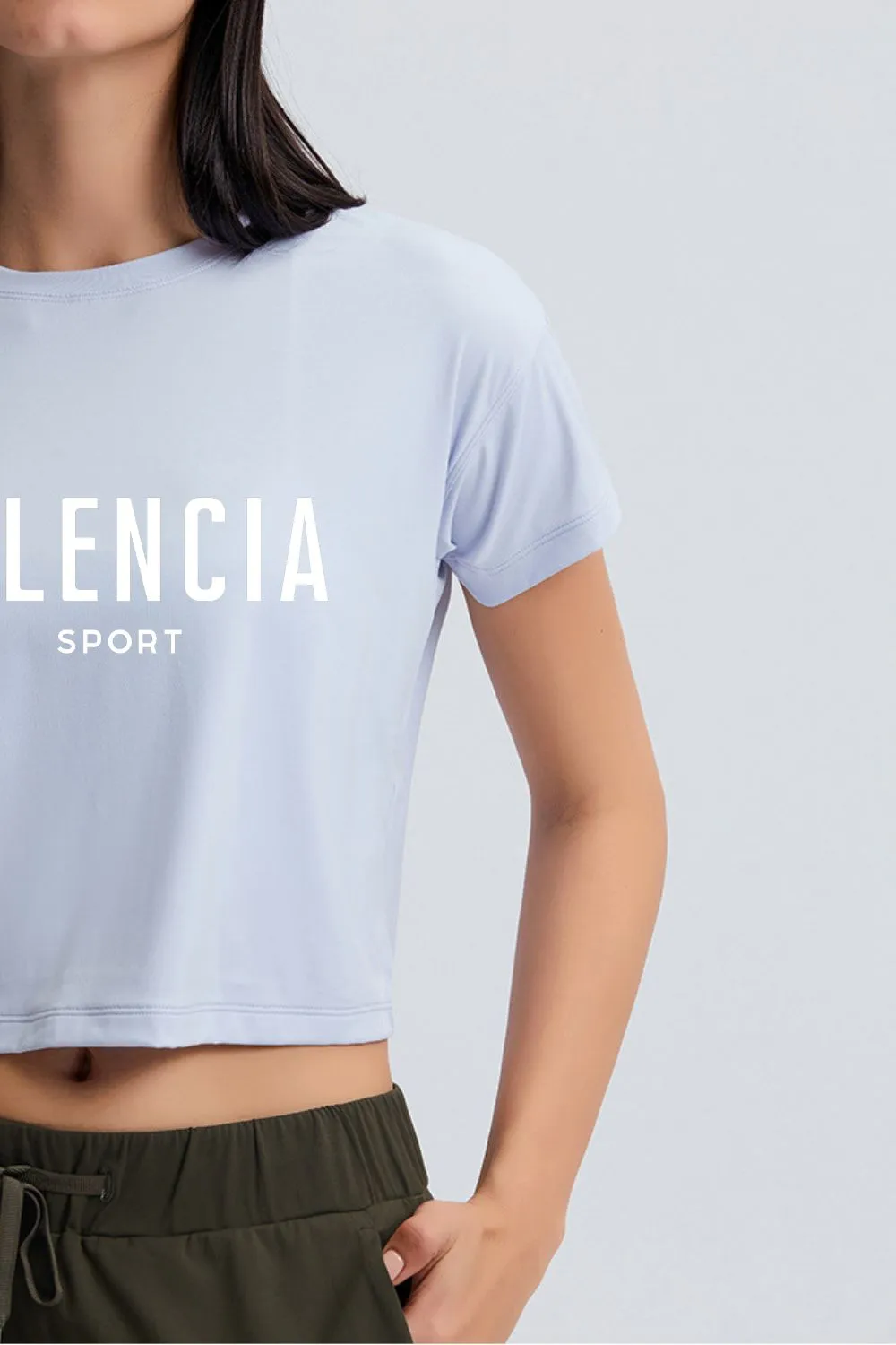 Crop T Shirt Powder Blue