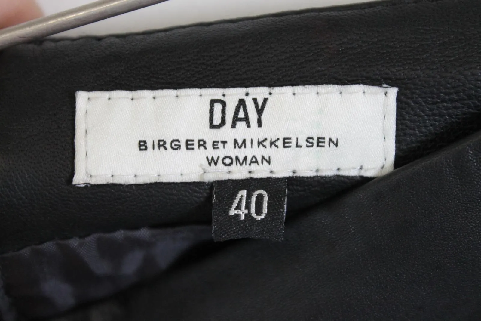 DAY BIRGER ET MIKKELSEN Ladies Black Leather Knee Length Pencil Skirt EU40 UK12