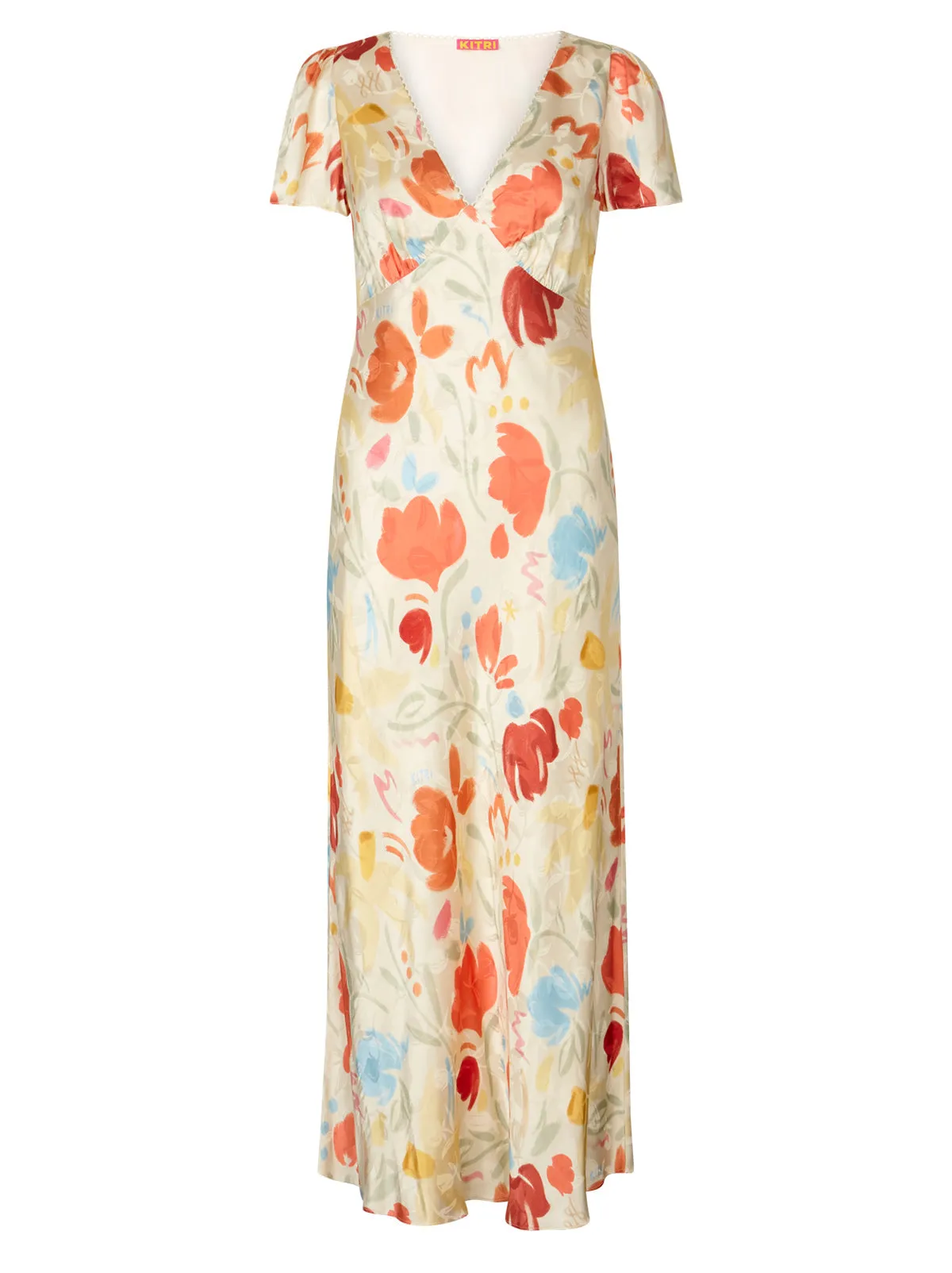 Effie Pastel Floral Jacquard Midi Dress