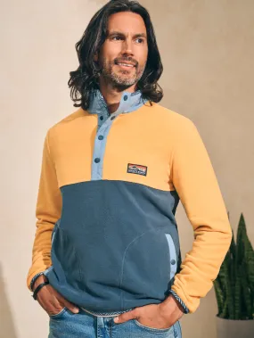 Faherty Low Pile Fleece Popover in Fall Sun Atlantic