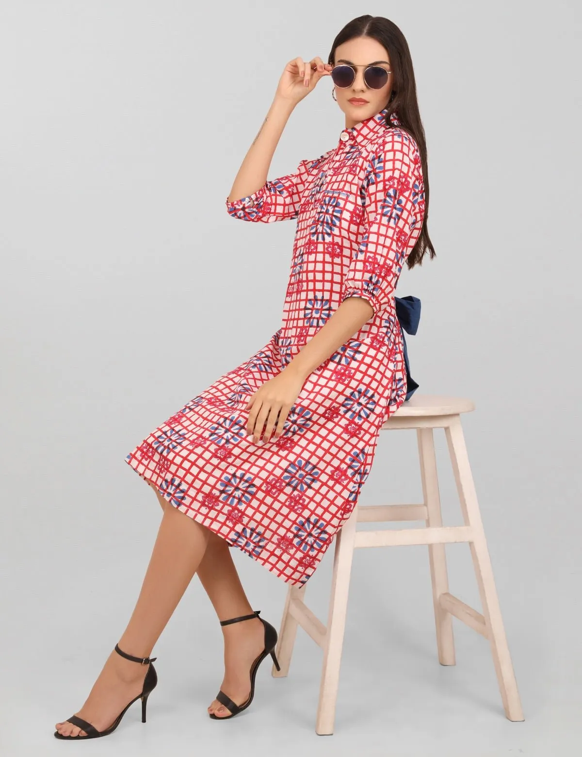 Flower Child Handblock Print Cotton Dress