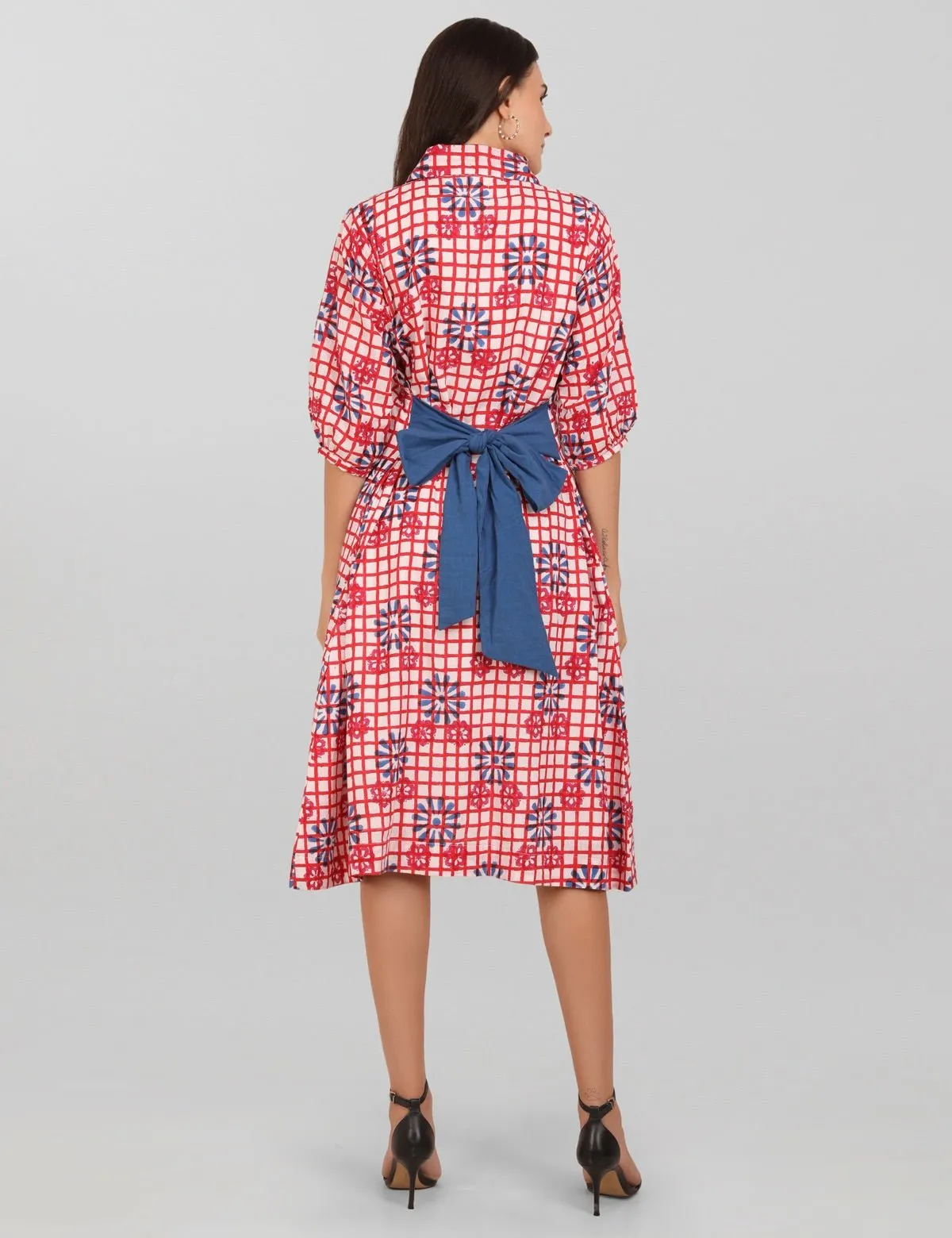 Flower Child Handblock Print Cotton Dress