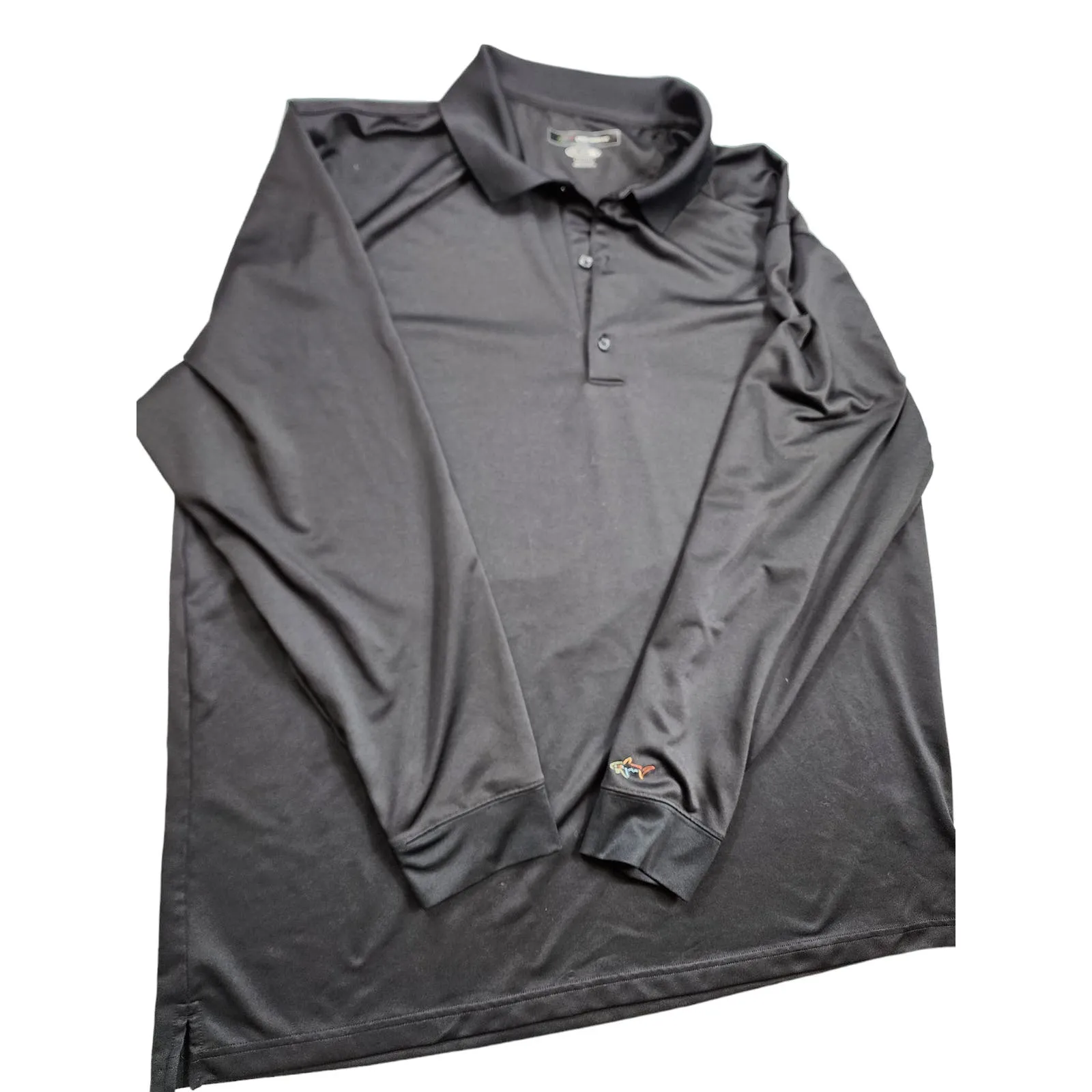 Greg Norman Polo Golf Shirt Mens XXXL 3XL Play Dry Long Sleeve Pullover Black