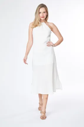 Halter Side Slit Midi Dress