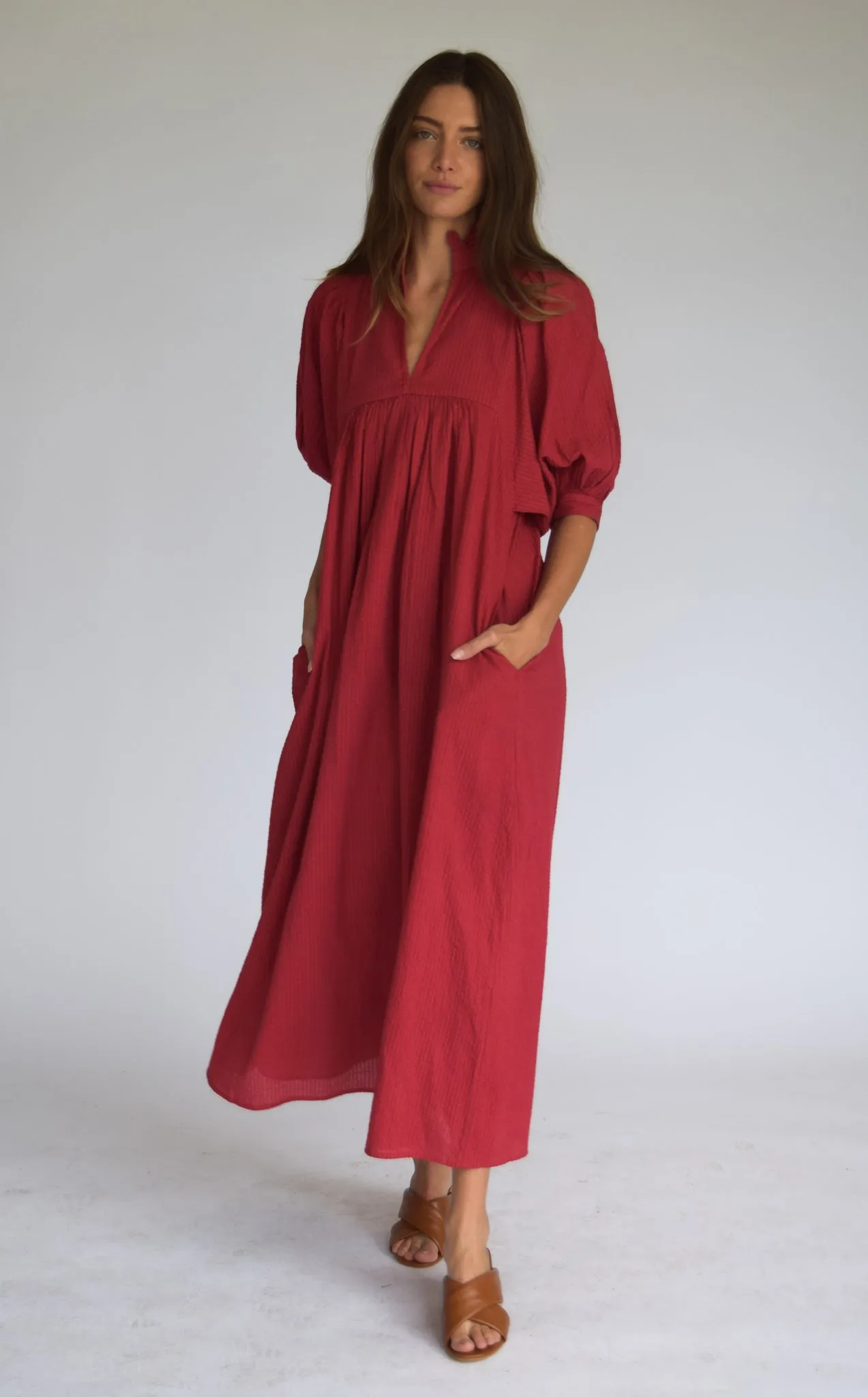 High Neck Midi Burgundy
