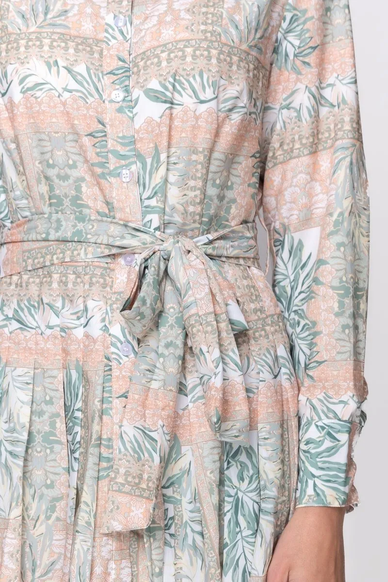 JADE DRESS (GREEN PATTERN)