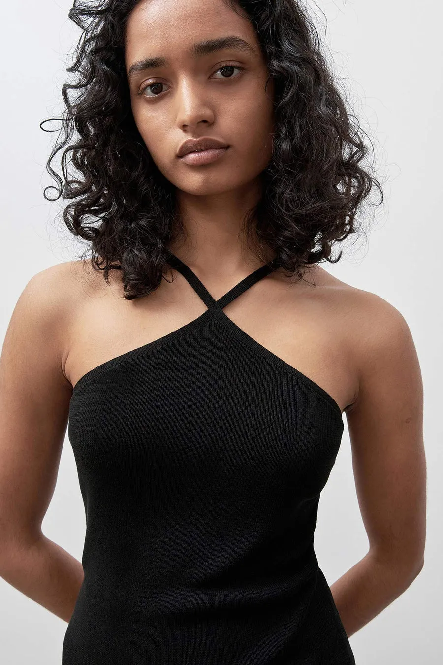 Knit Black Halter Top