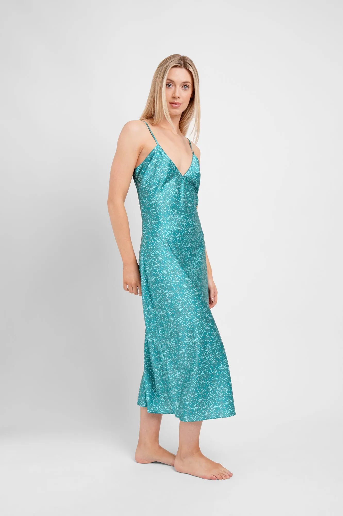 Midi Slip / "Teal Stars"