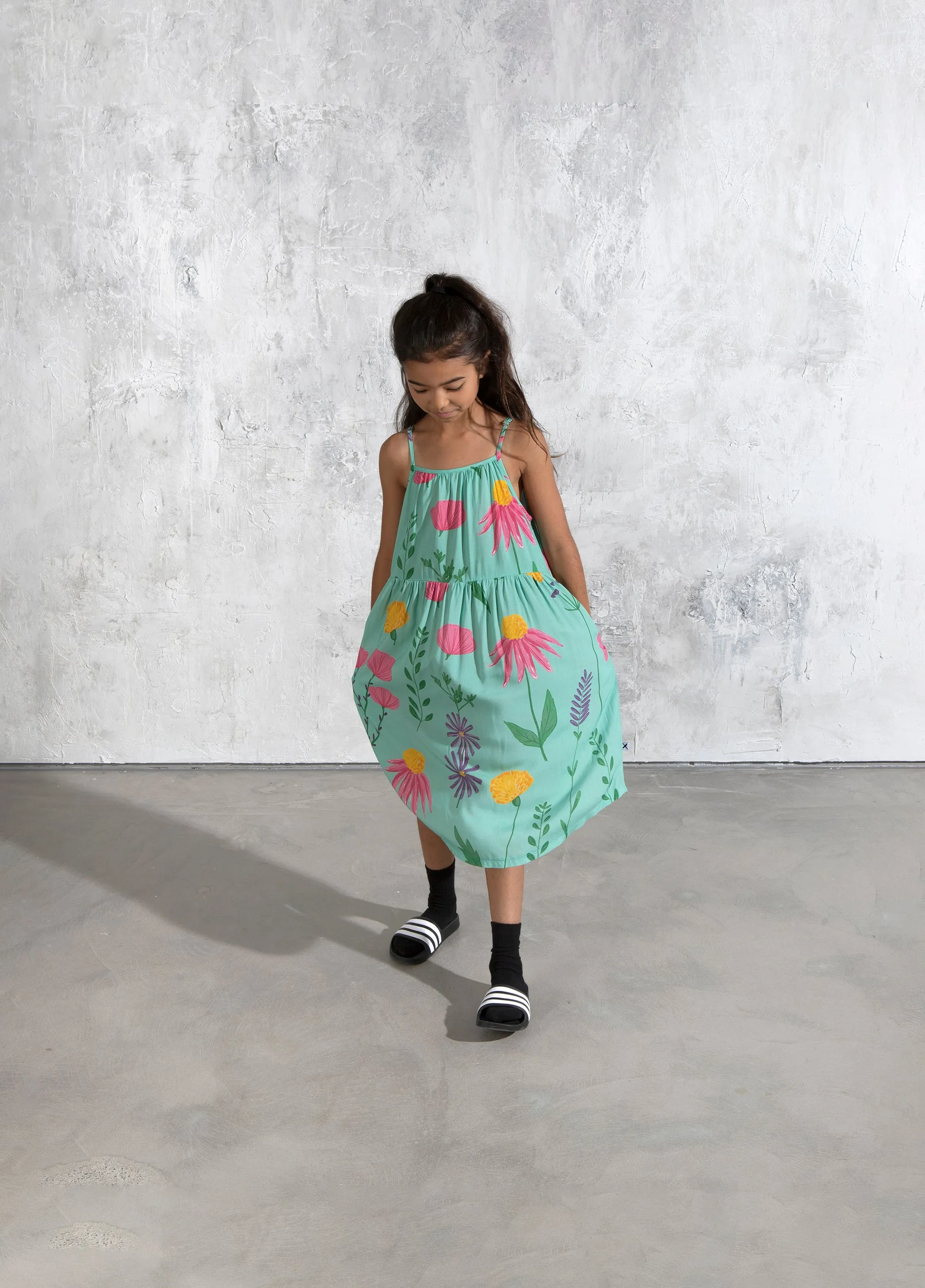 Minti Wild Flowers Midi Dress - Mint