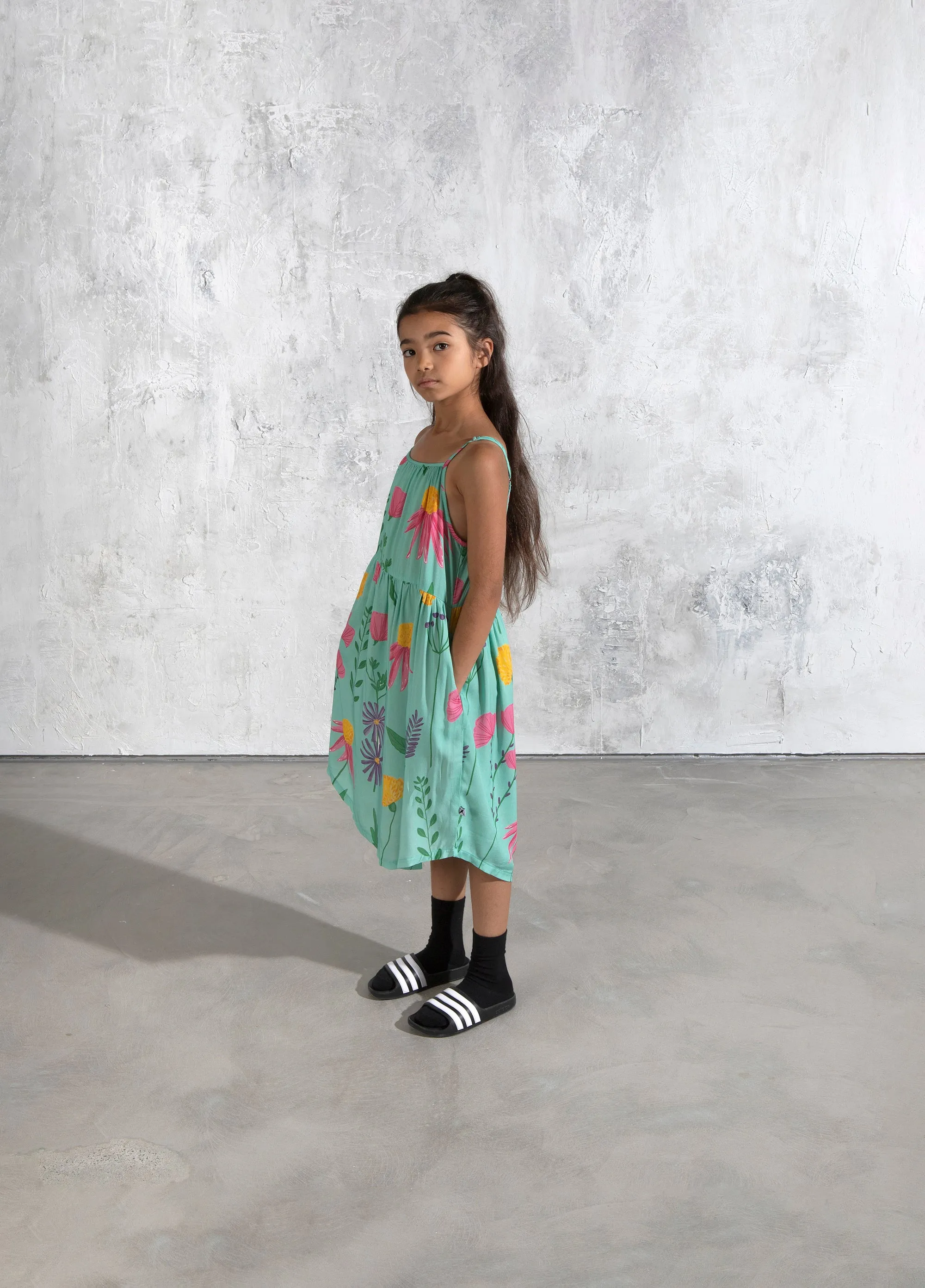 Minti Wild Flowers Midi Dress - Mint