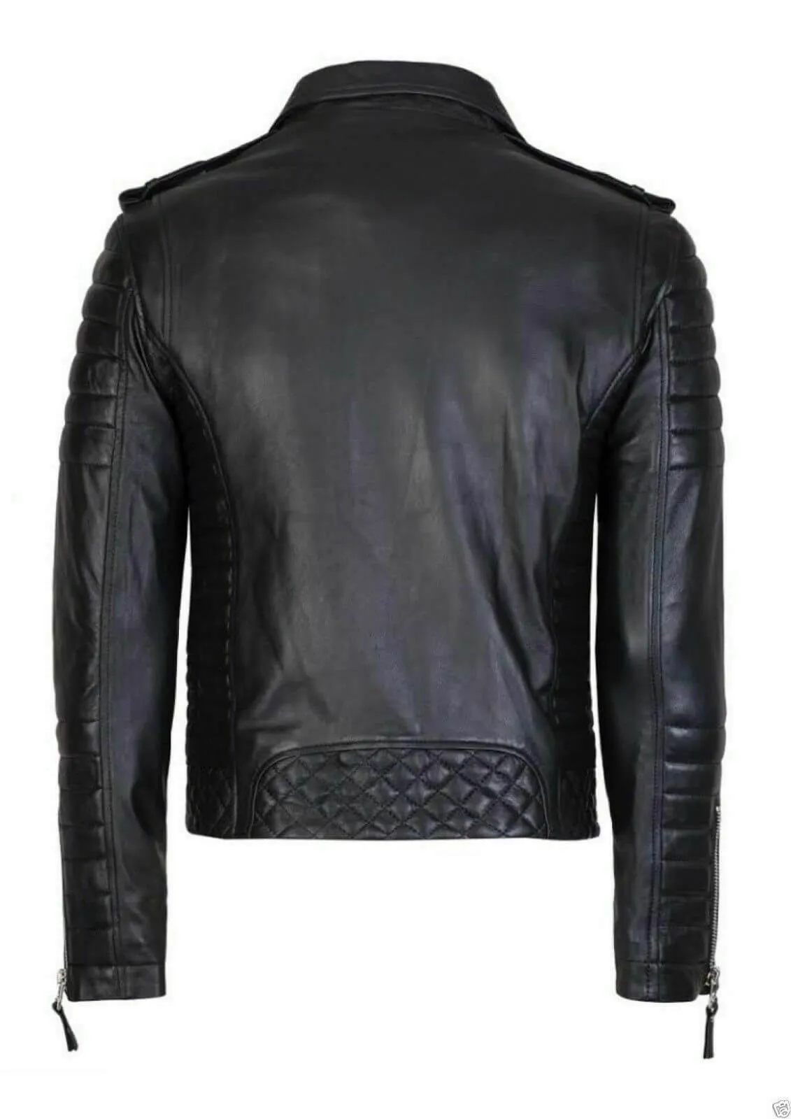 New Men's biker leather jacket, Mens fashion black motorcycle leather jackets
