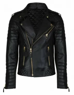 New Men's biker leather jacket, Mens fashion black motorcycle leather jackets