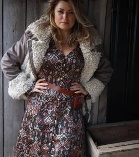 Odd Molly Susanna Long Dress in Deep Asphalt
