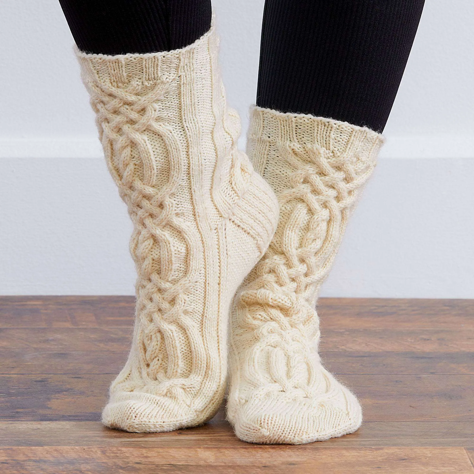 Patons Cables And Ribs Knit Socks