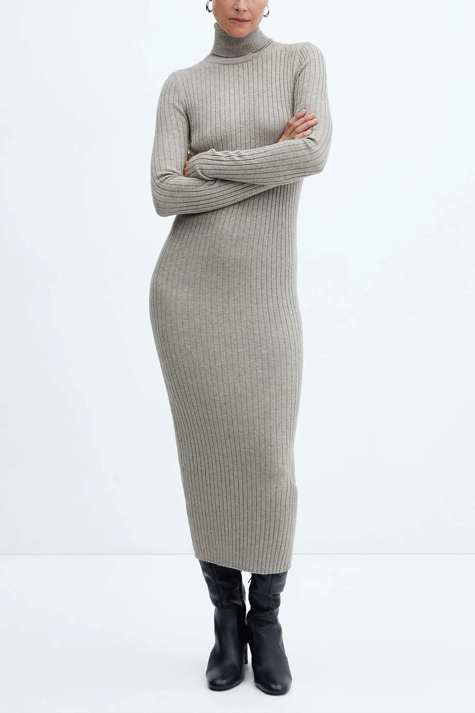 Roll Neck Midi Dress