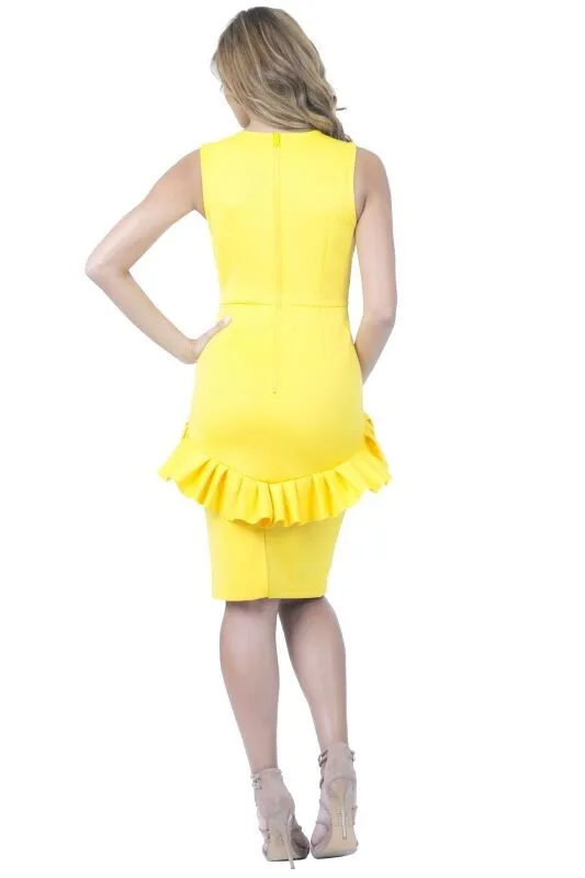 Ruffle Detail Body Con Dress
