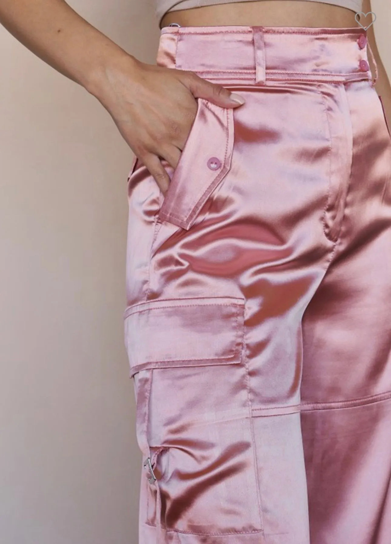 Satin Cargo Pants