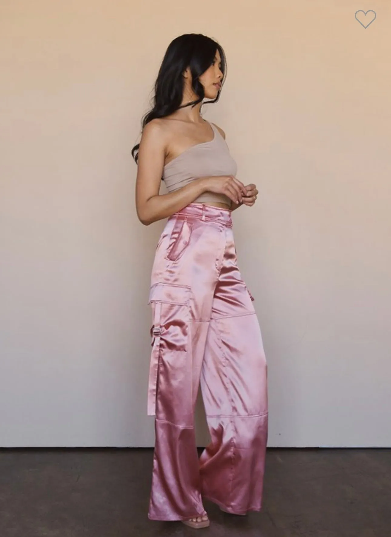 Satin Cargo Pants