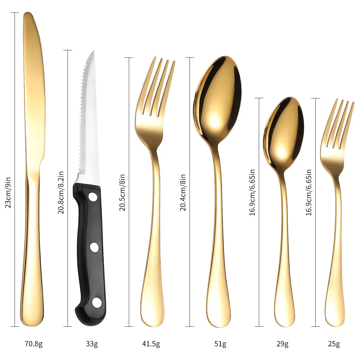 Set Stainless Steel 24-Piece Set 6-Piece Set Creative Western Food Steak Knife, Fork and Spoon