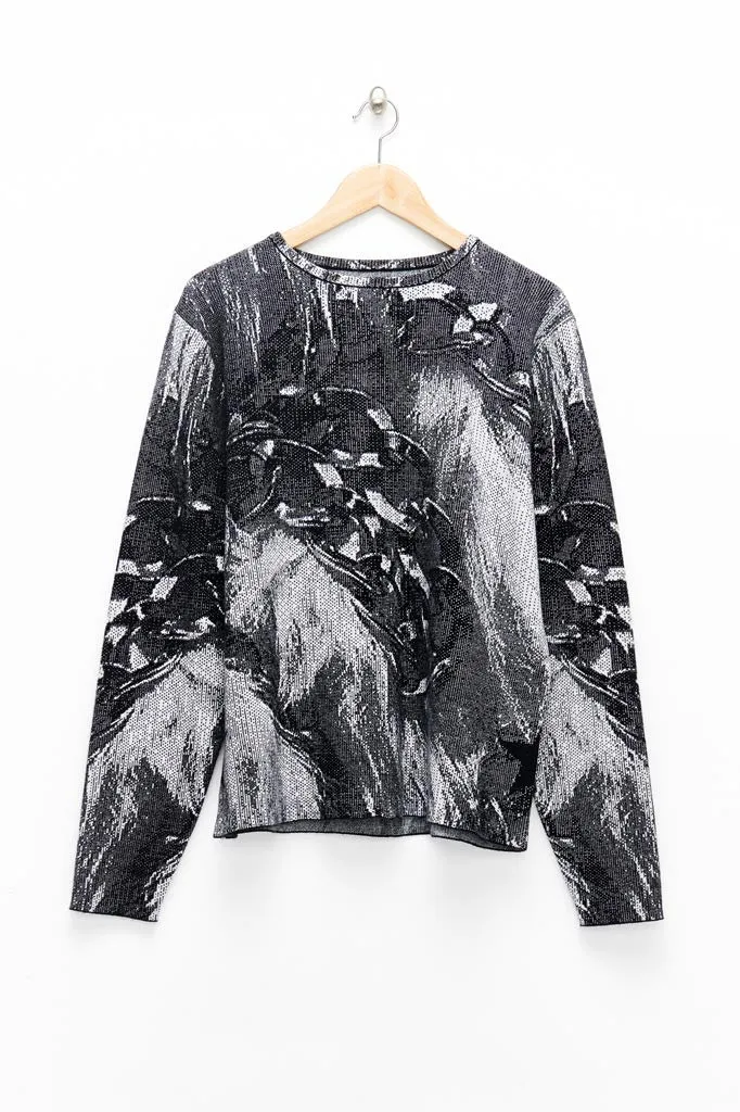 Slade Collection- Knitted Chain and Fur Jacquard Top