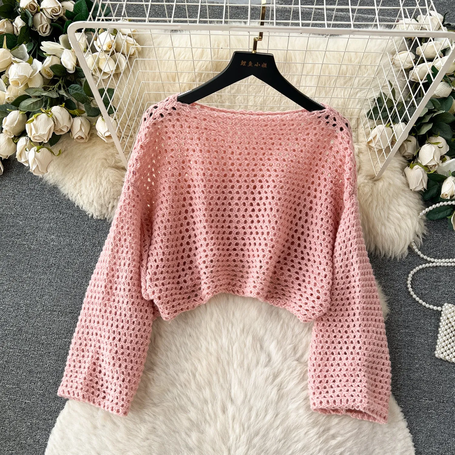 Slip Dress&Hollowed Knitwear 2Pcs