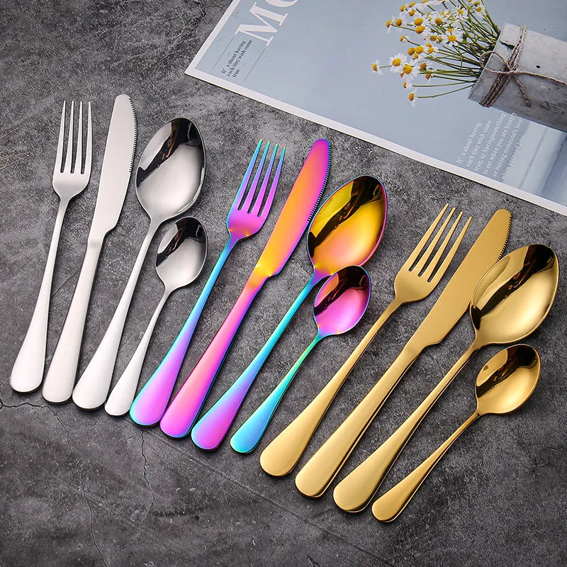Stainless Steel Tableware Four Main Pieces Foreign Trade Gift Set Western Food Knife, Fork and Spoon