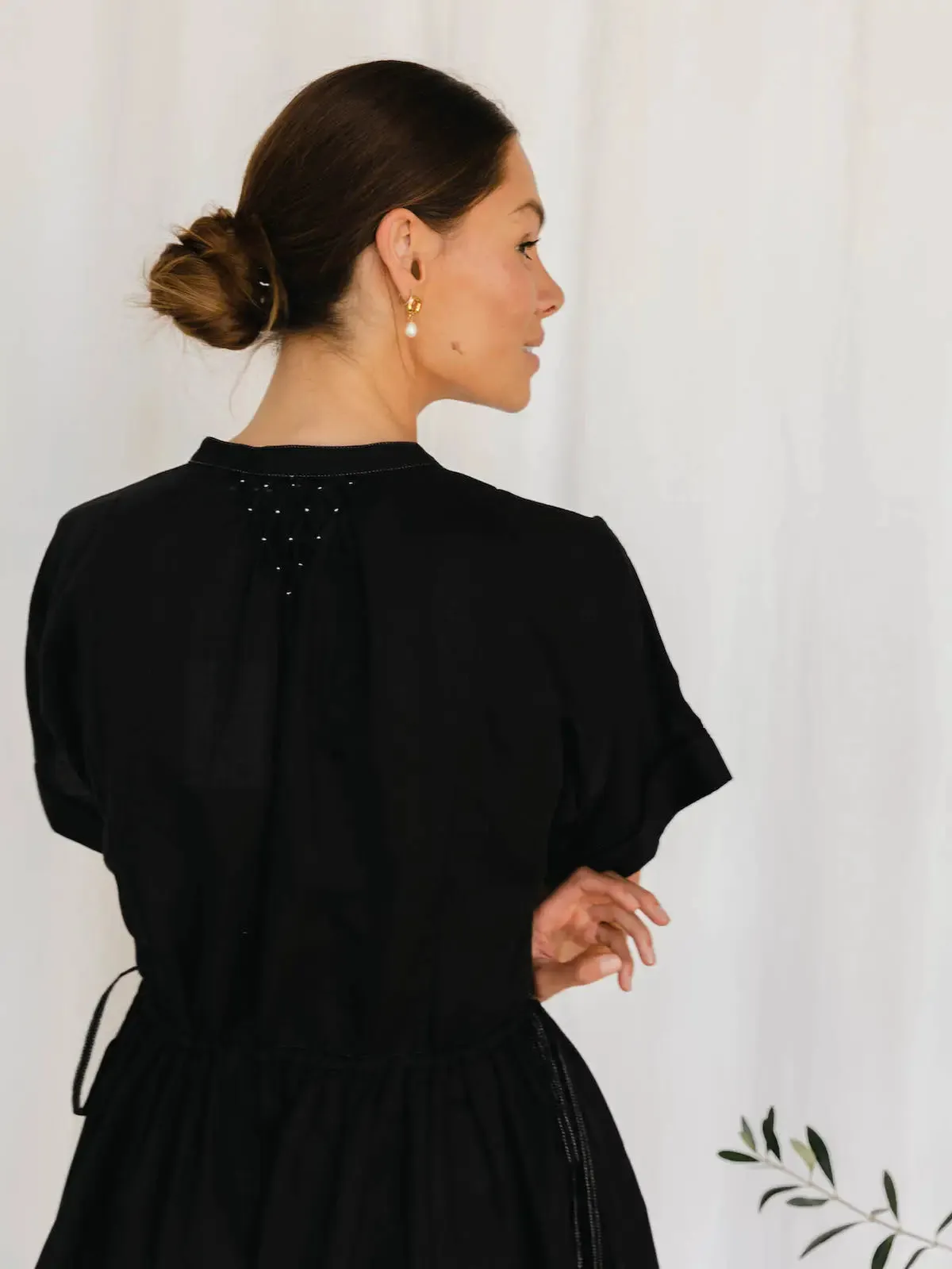 Sur Midi Dress | Black Linen
