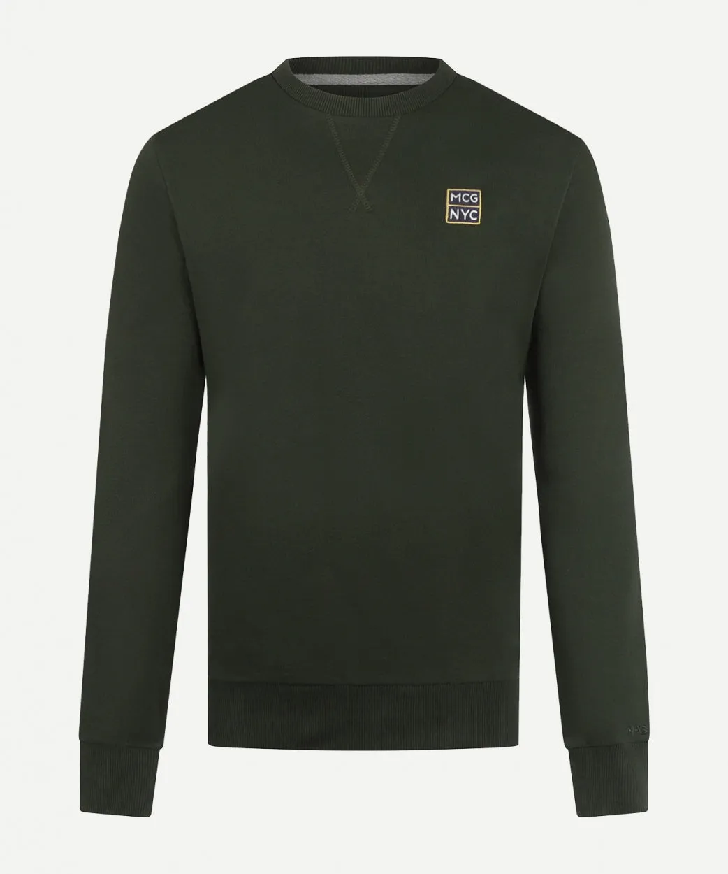 Sweater rondehals met NYC graphic | Pine Green