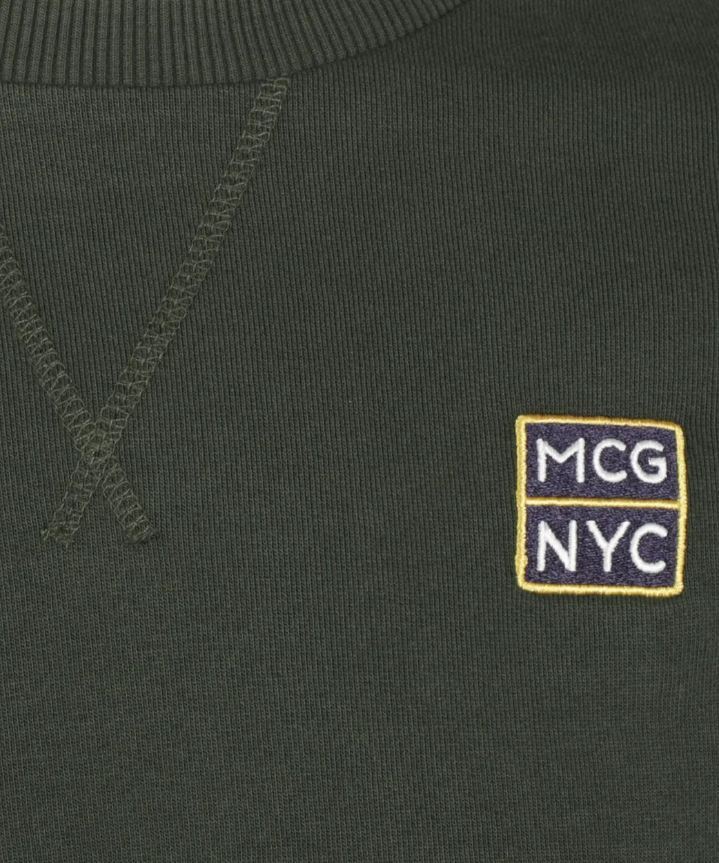 Sweater rondehals met NYC graphic | Pine Green