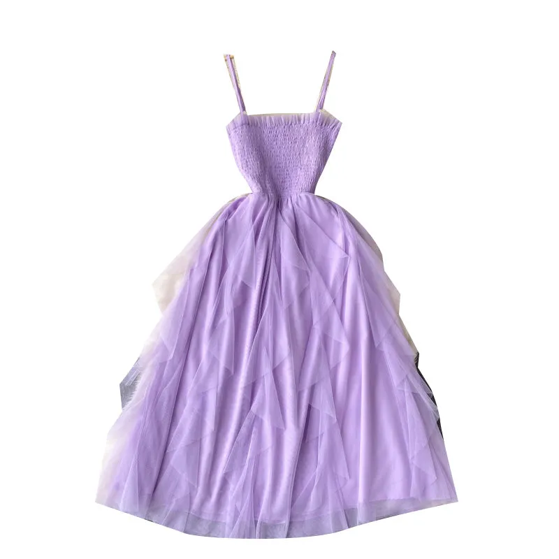 Tutu Style Mesh Suspender Dress