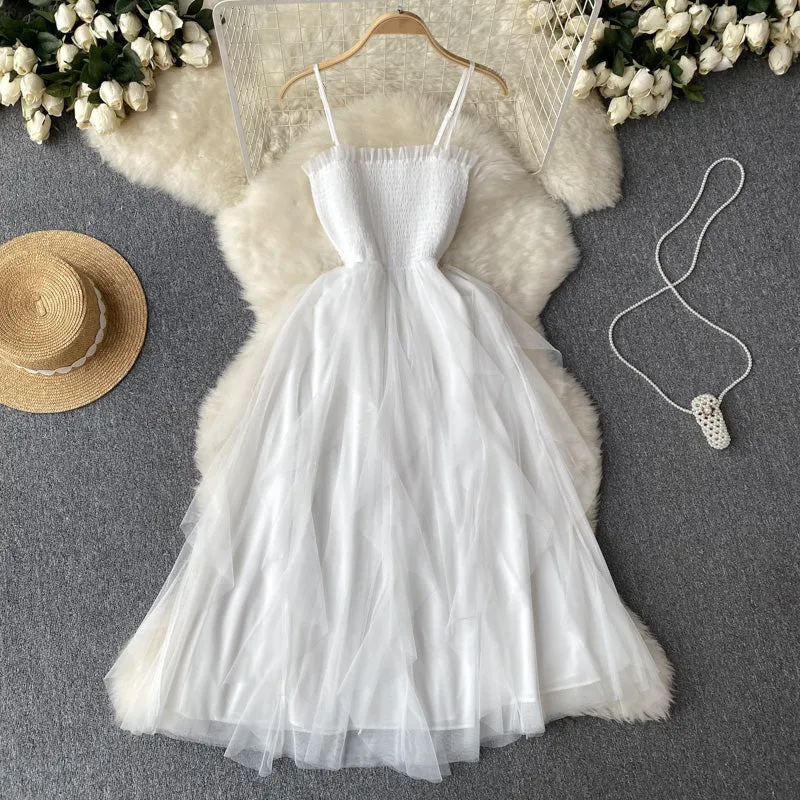 Tutu Style Mesh Suspender Dress