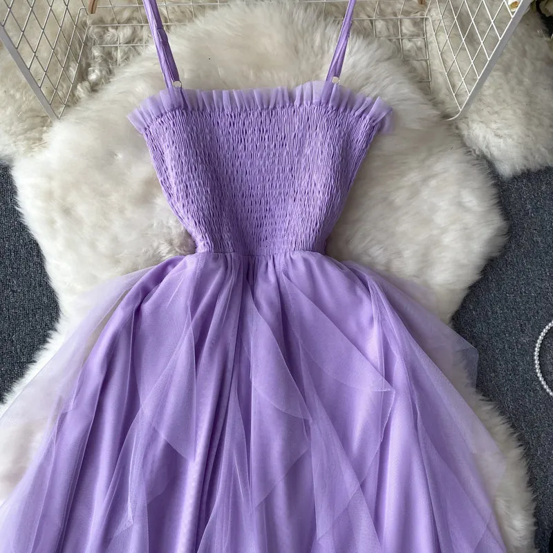Tutu Style Mesh Suspender Dress